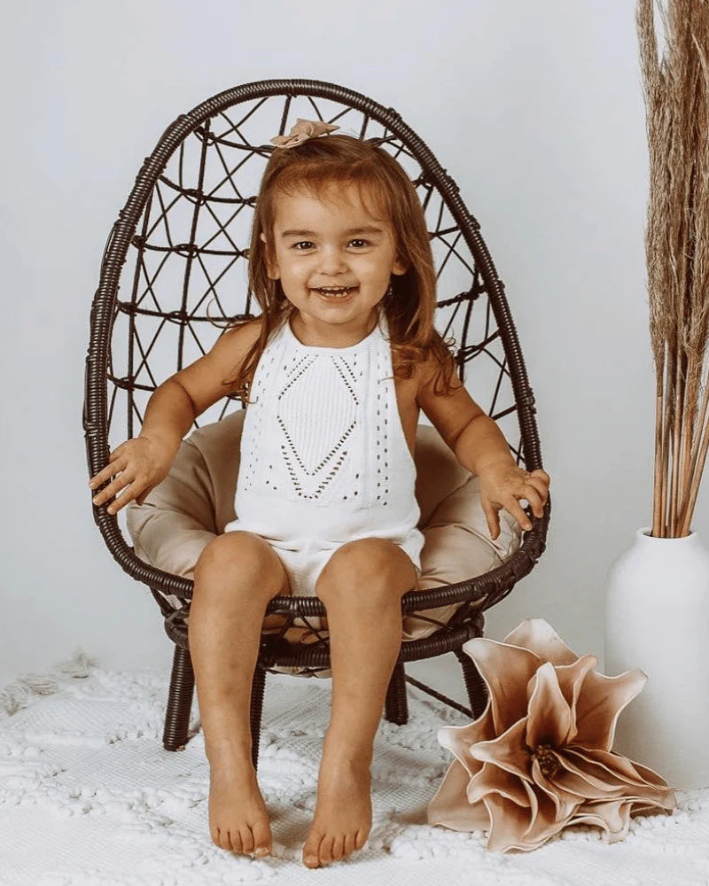Drake Crochet Halter Romper - Gardenia by Bailey's Blossoms
