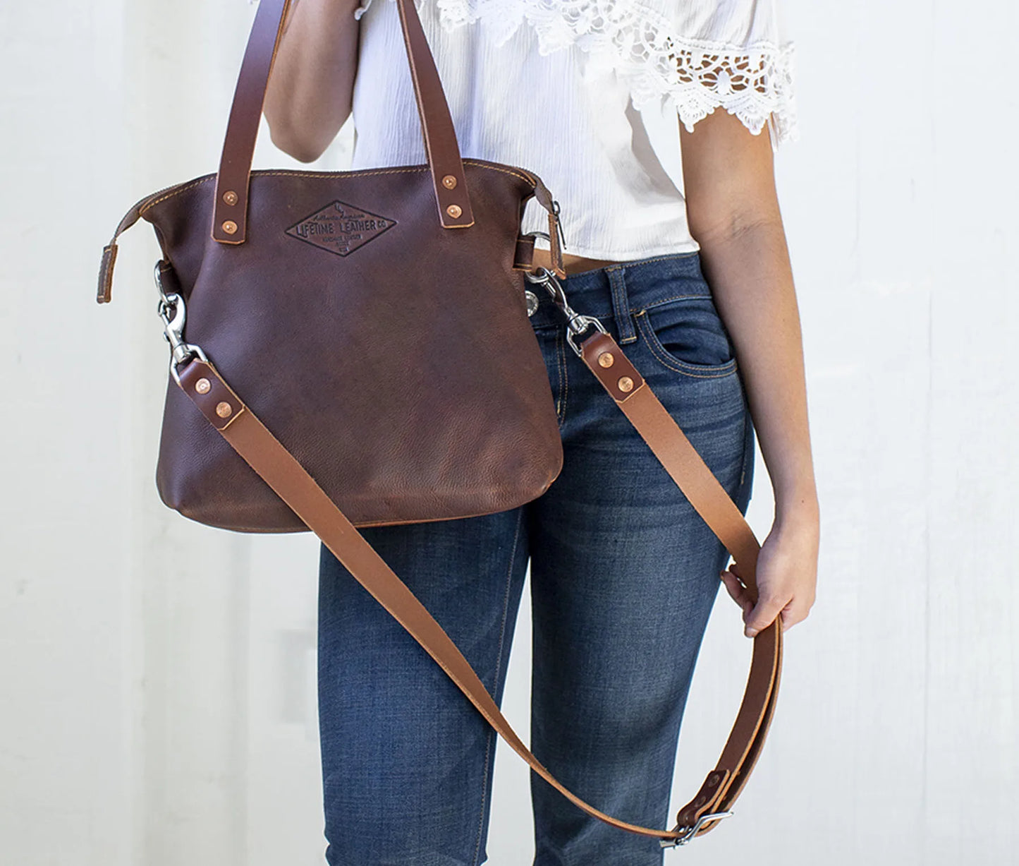 Lifetime Zippered Tote - Pebble by Lifetime Leather Co