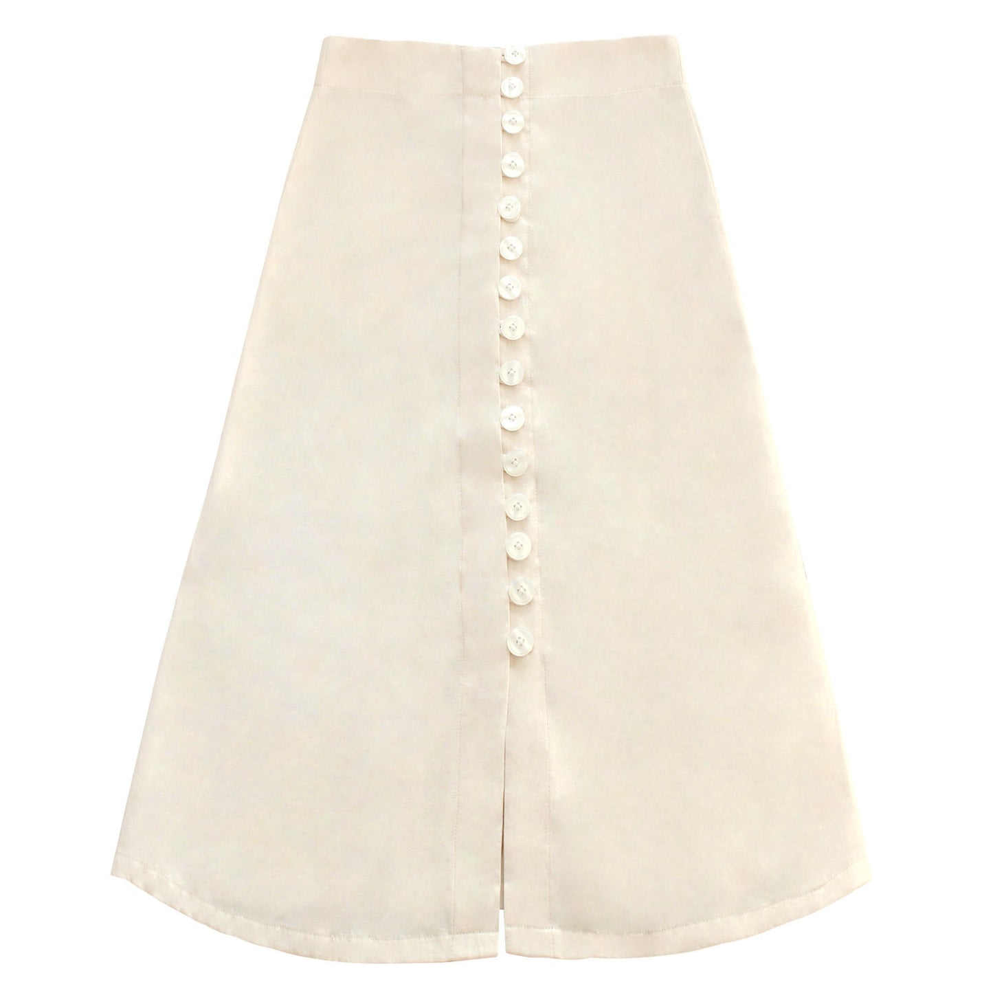 Button-down Skirt In Off-white