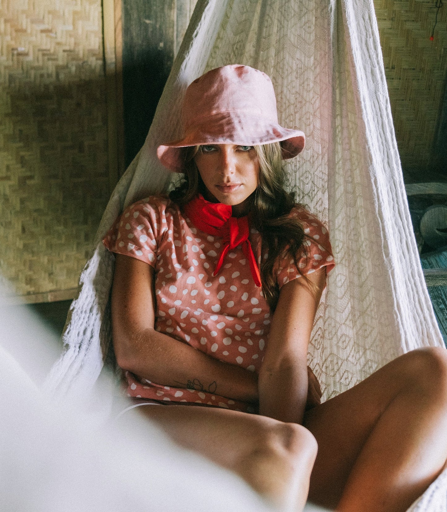 Seaside Linen Bucket Hat, in Salt Pink