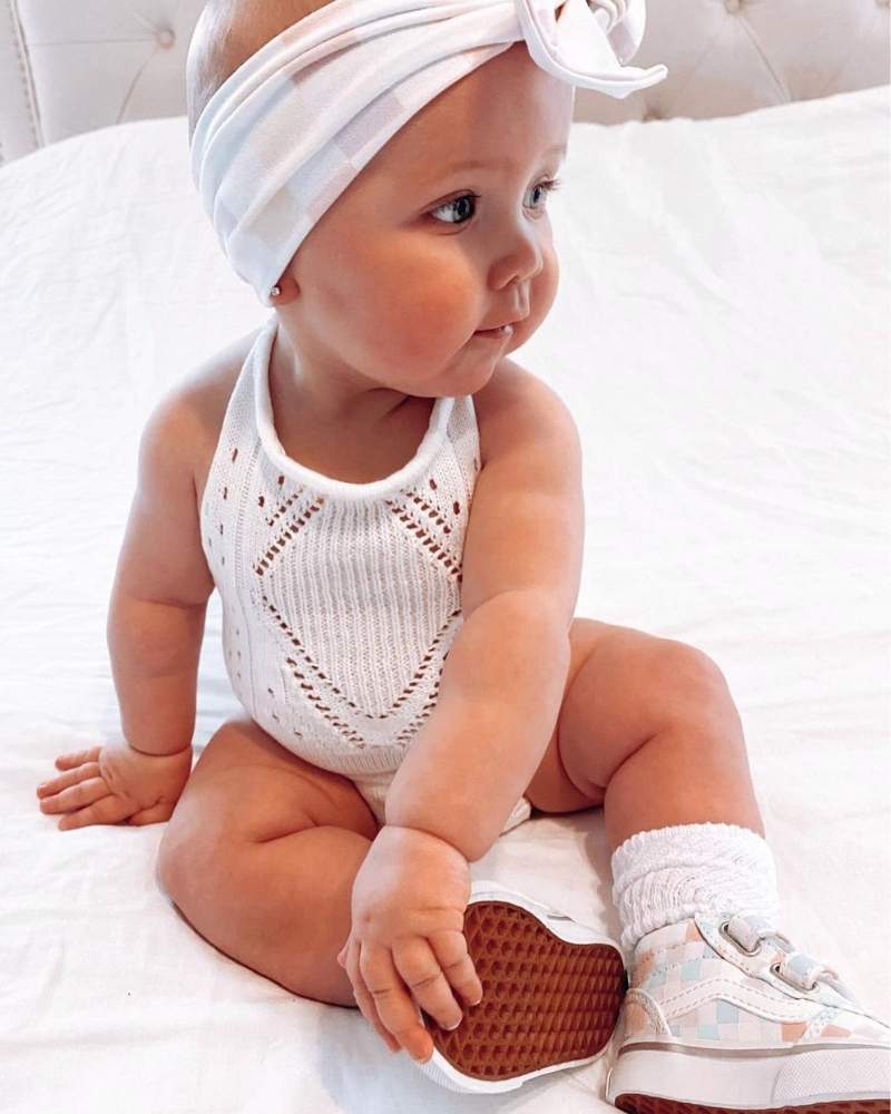 Drake Crochet Halter Romper - Gardenia by Bailey's Blossoms