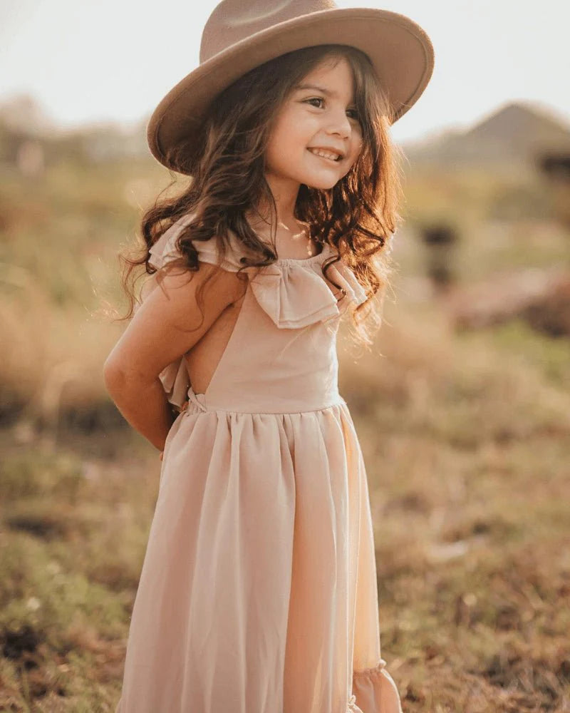 Nellie Ruffle Maxi Dress - Champagne by Bailey's Blossoms