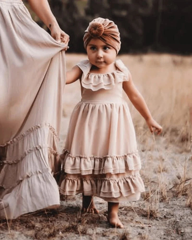 Nellie Ruffle Maxi Dress - Champagne by Bailey's Blossoms