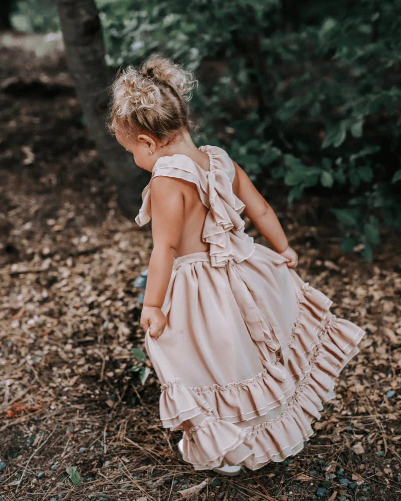 Nellie Ruffle Maxi Dress - Champagne by Bailey's Blossoms