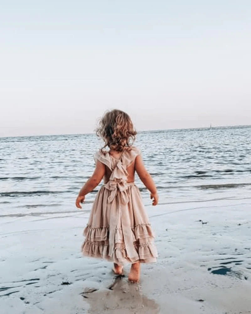 Nellie Ruffle Maxi Dress - Champagne by Bailey's Blossoms