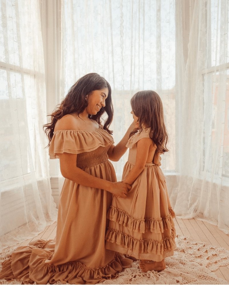 Nellie Ruffle Maxi Dress - Champagne by Bailey's Blossoms