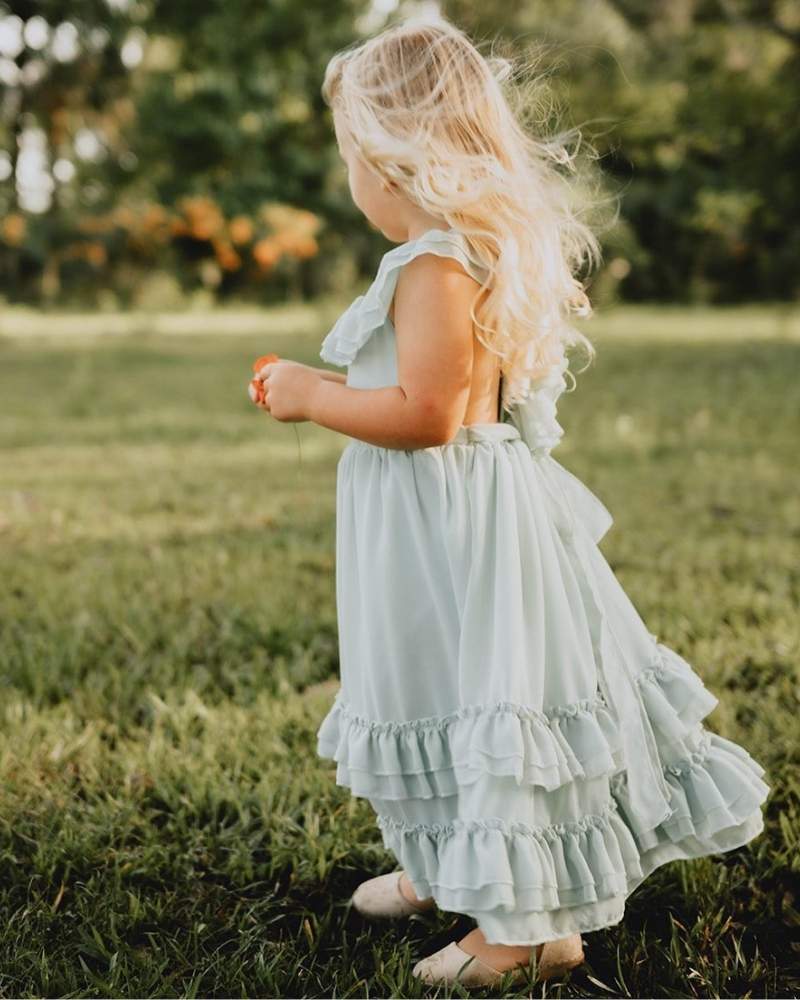 Nellie Ruffle Maxi Dress - Sage by Bailey's Blossoms