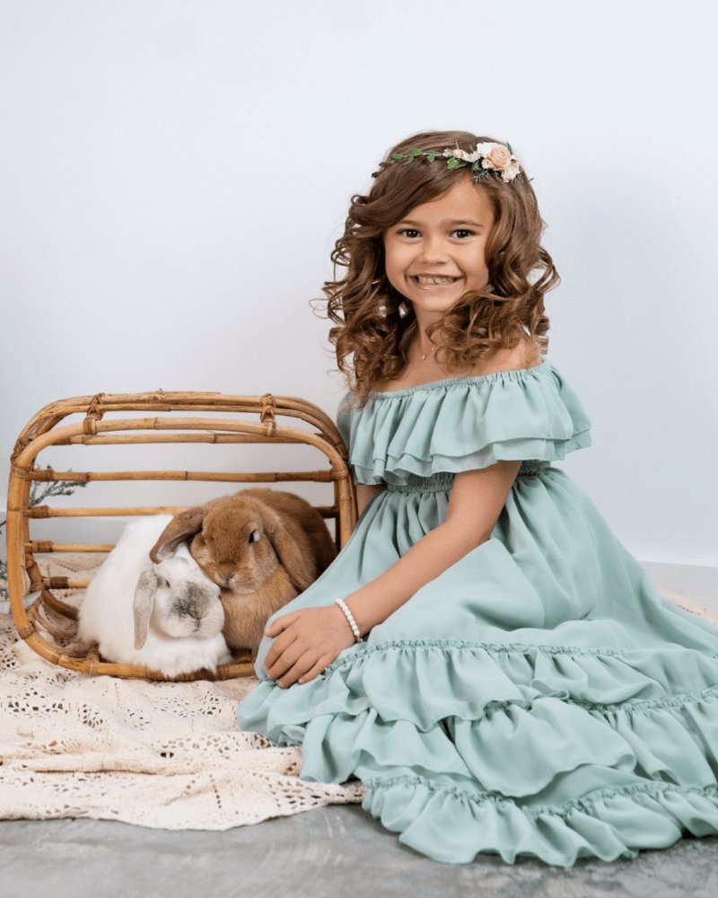 Nellie Ruffle Maxi Dress - Sage by Bailey's Blossoms
