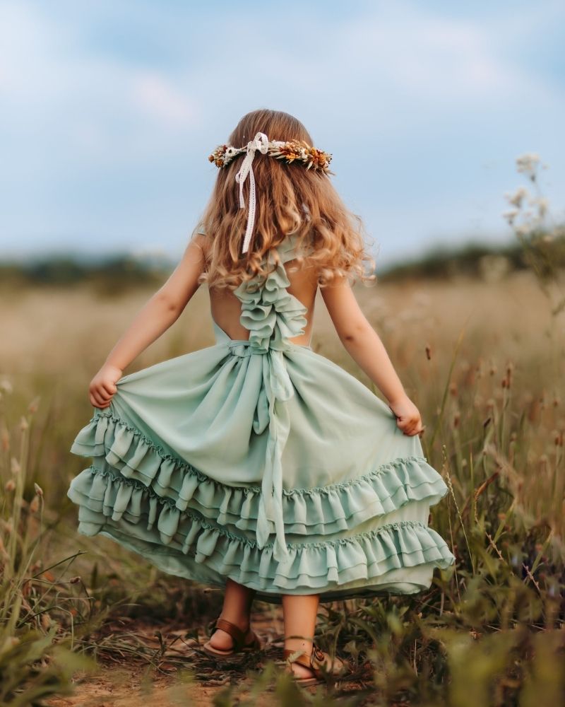 Nellie Ruffle Maxi Dress - Sage by Bailey's Blossoms