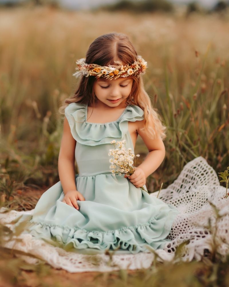 Nellie Ruffle Maxi Dress - Sage by Bailey's Blossoms