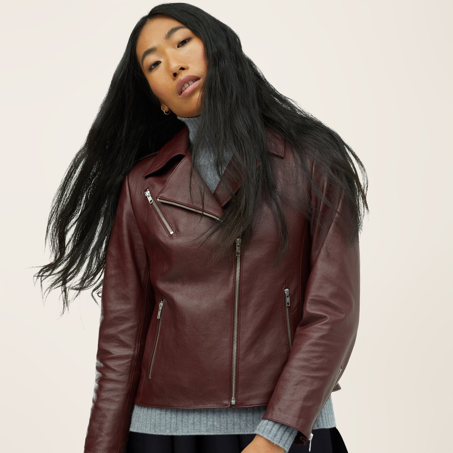 Lou Lightweight Lambskin Leather Jacket by Italic