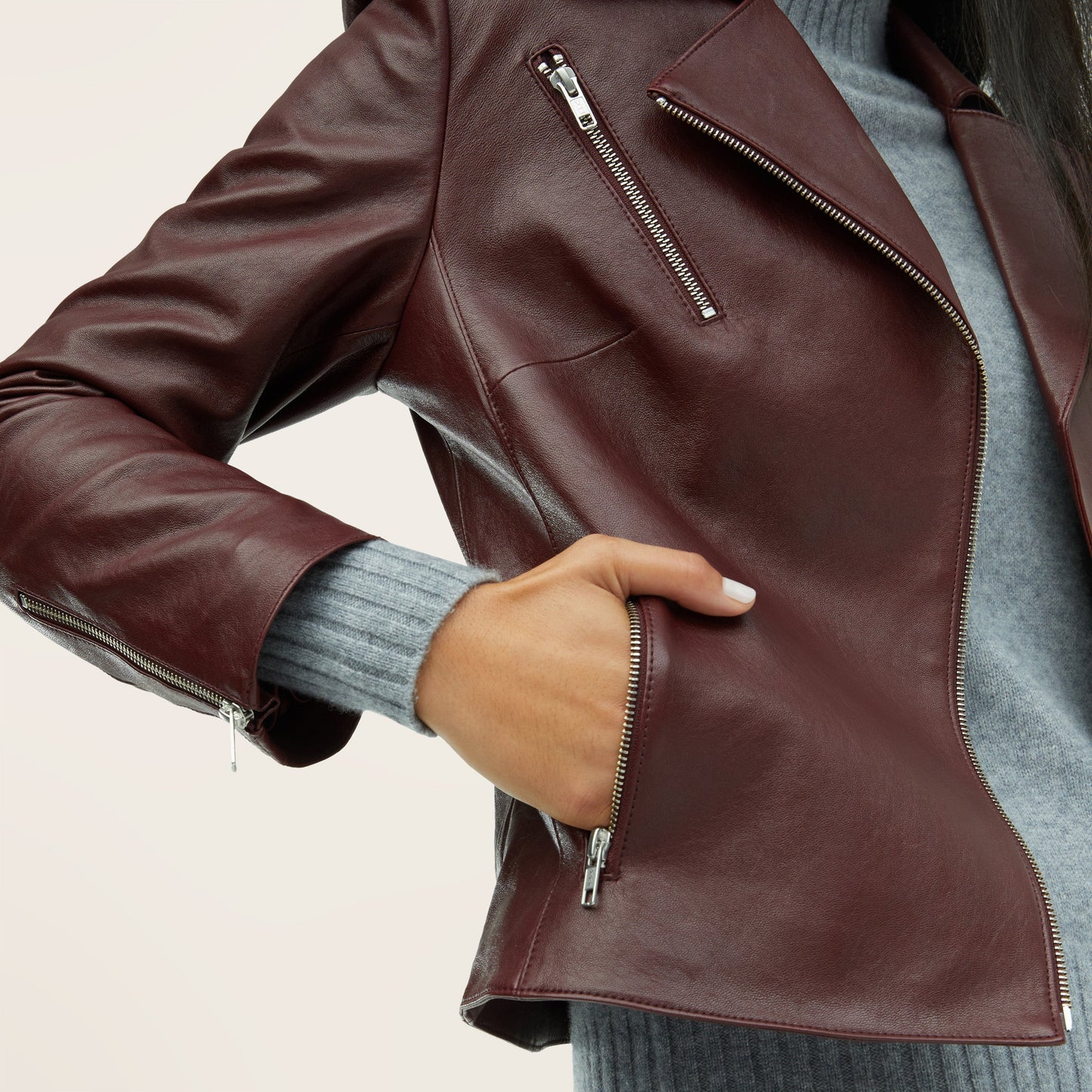 Lou Lightweight Lambskin Leather Jacket by Italic