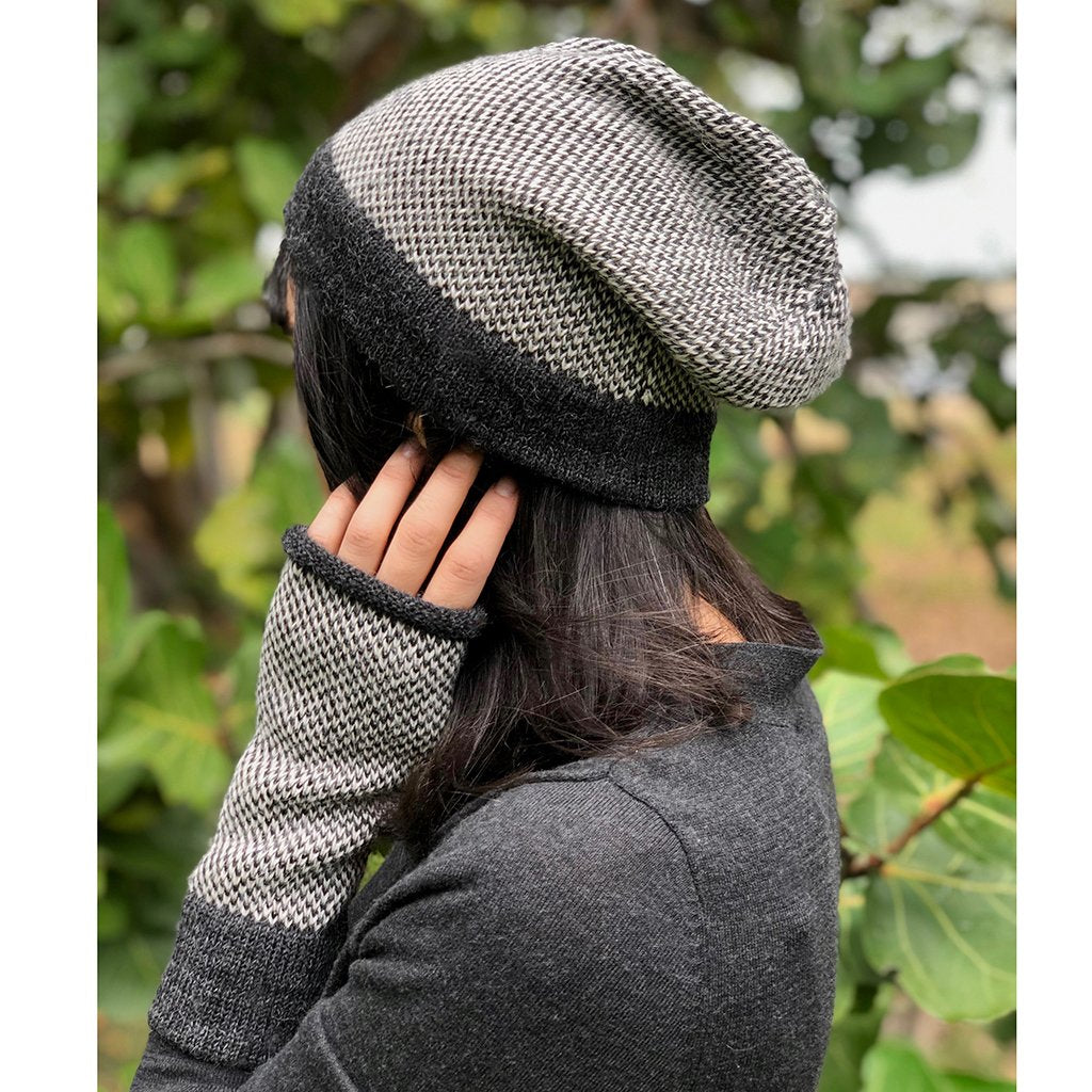 Midnight Interwoven Alpaca Beanie by SLATE + SALT