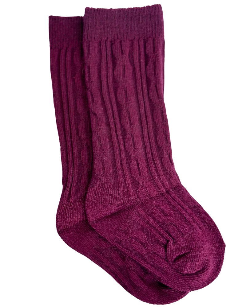 Pepper Knee-High Cable Knit Socks by Bailey's Blossoms