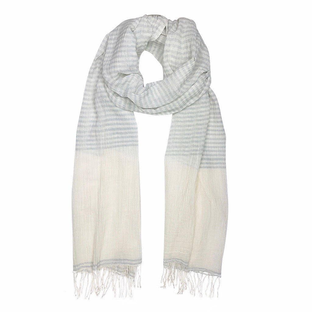 Airy Cotton Stripe Scarf by SLATE + SALT